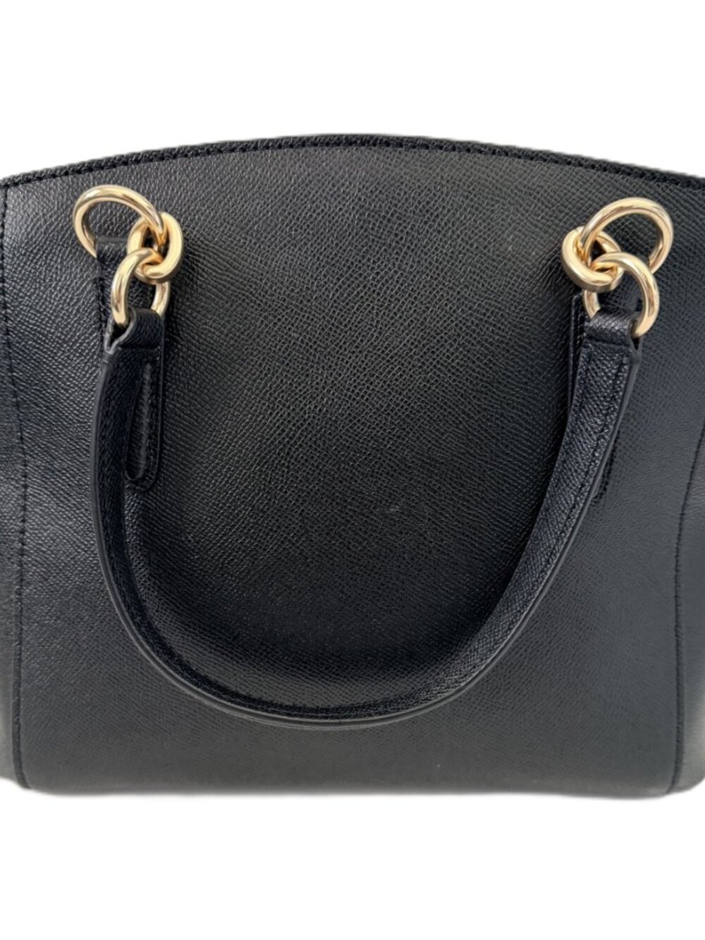 Coach Black Crossgrain Leather Minetta Crossbody Bag Satchel F67091 Gold - Picture 4 of 11
